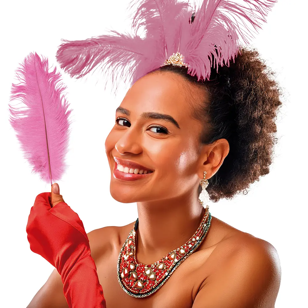 Pose med 12 strudsefjer, 25-35 cm, pink