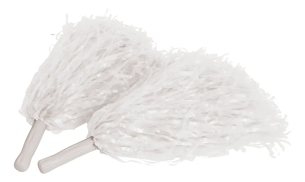 Æske med 2 hvide pomponer, 80 g