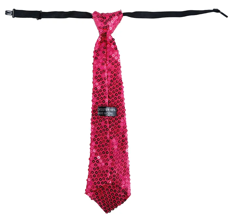 Lyserødt pailletslips 35 cm