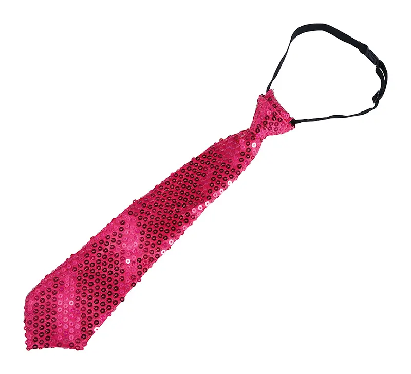 Lyserødt pailletslips 35 cm