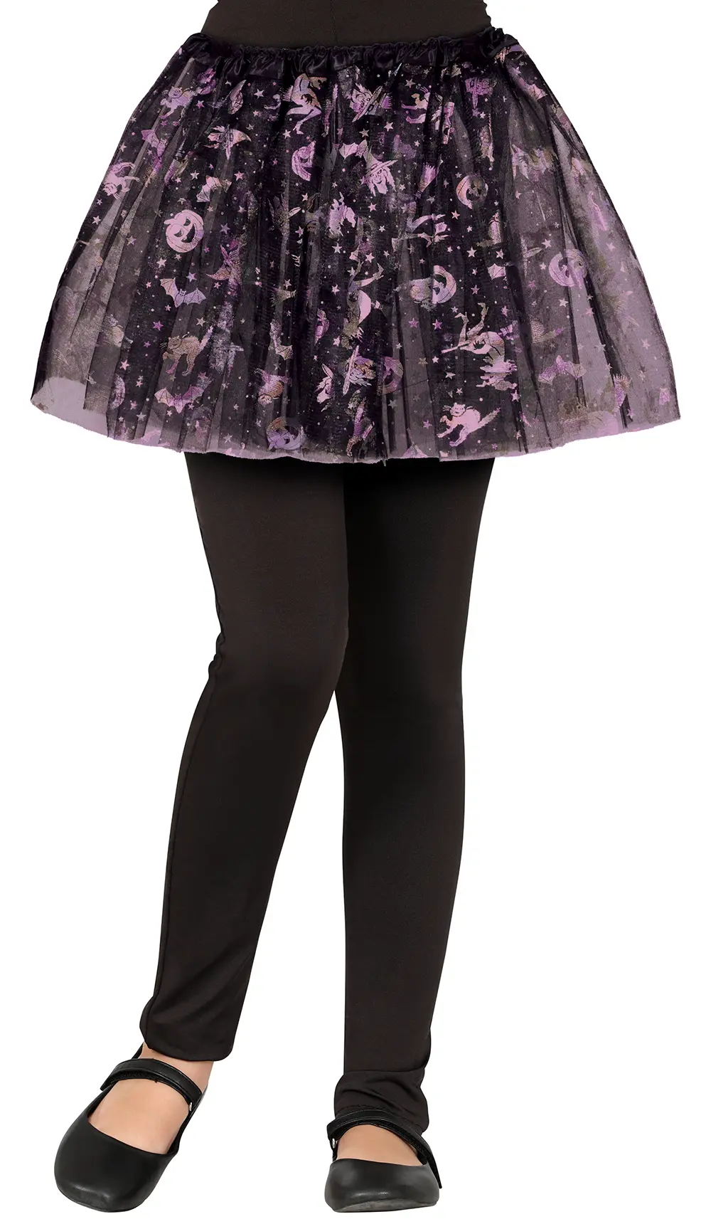 Sort og lilla halloween-tutu til børn, 30 cm