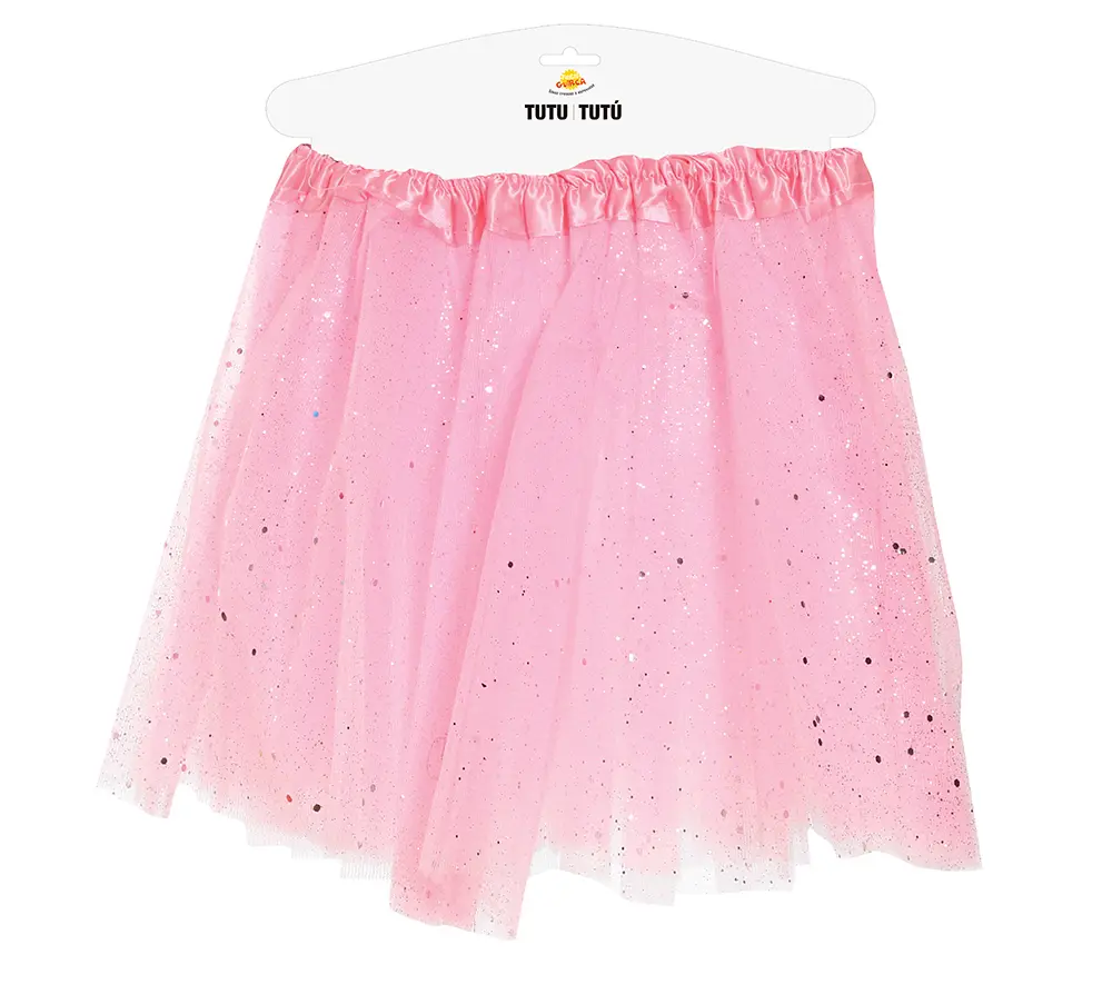 Lyserød tutu med glimmer 30 cm