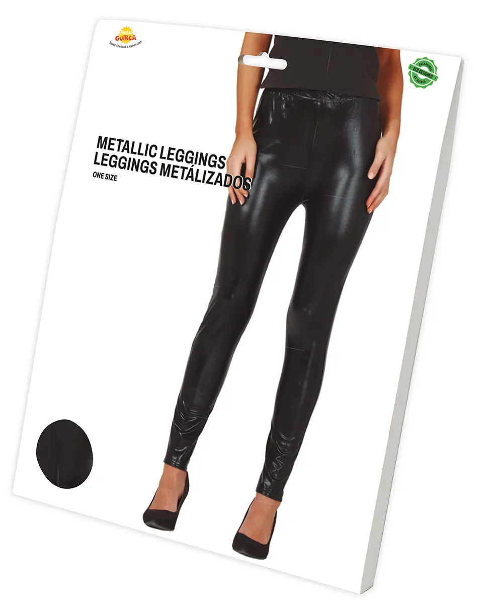 Sorte metalliske leggings