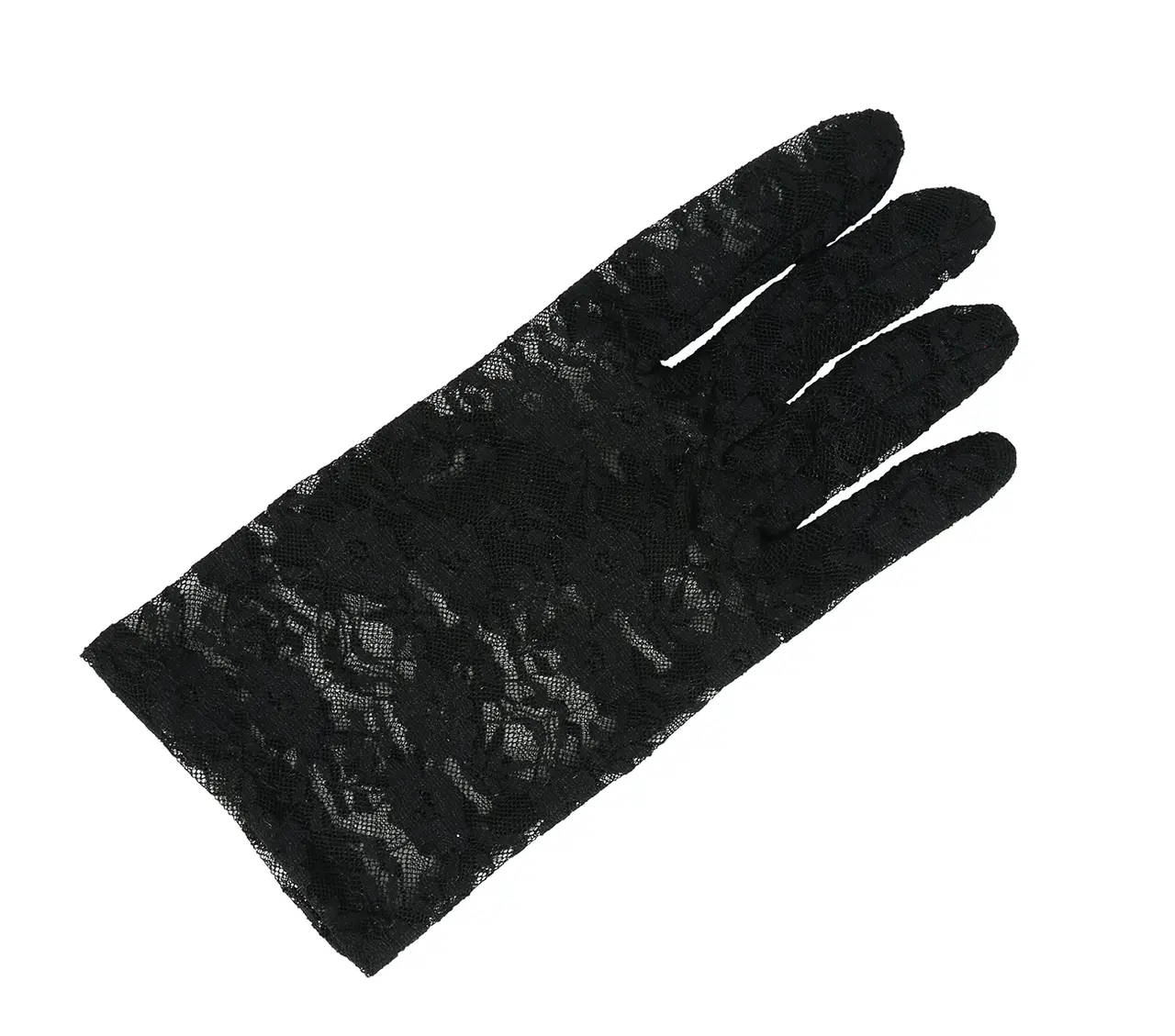 Gennembrudte handsker, 22 cm, sorte
