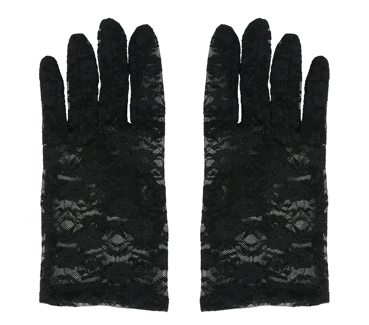 Gennembrudte handsker, 22 cm, sorte