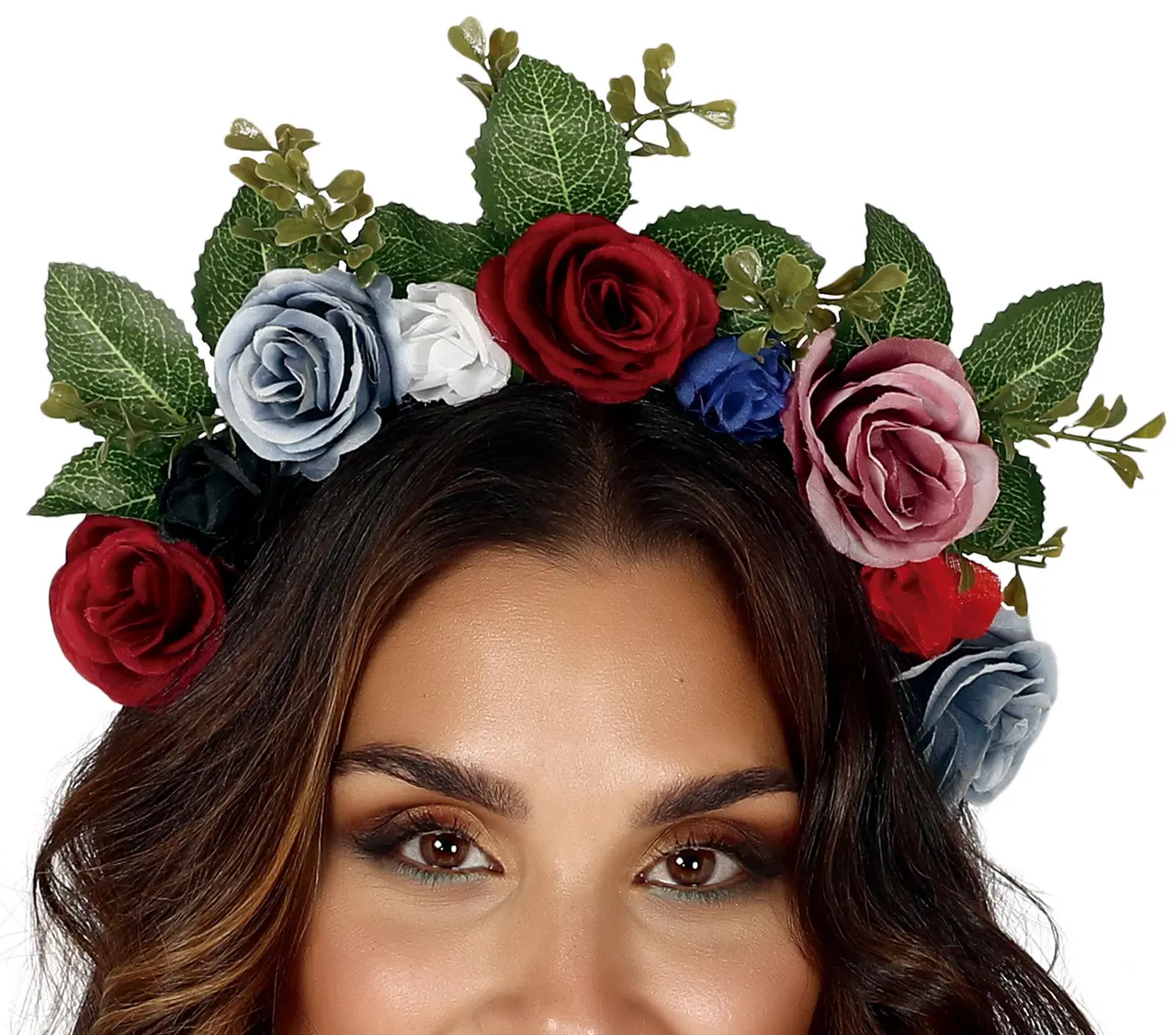 Blomsterhårbånd med blade