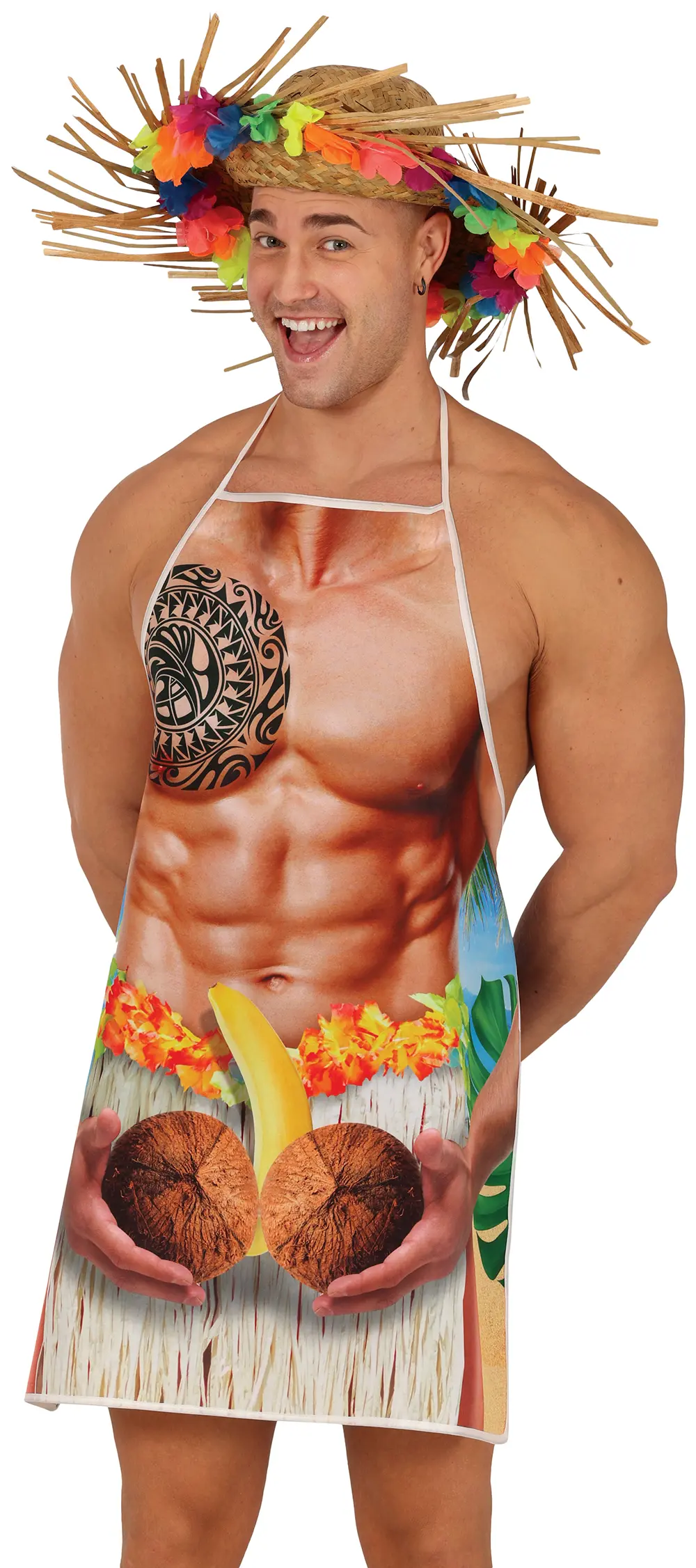 Sjovt hawaii-forklæde til herrer