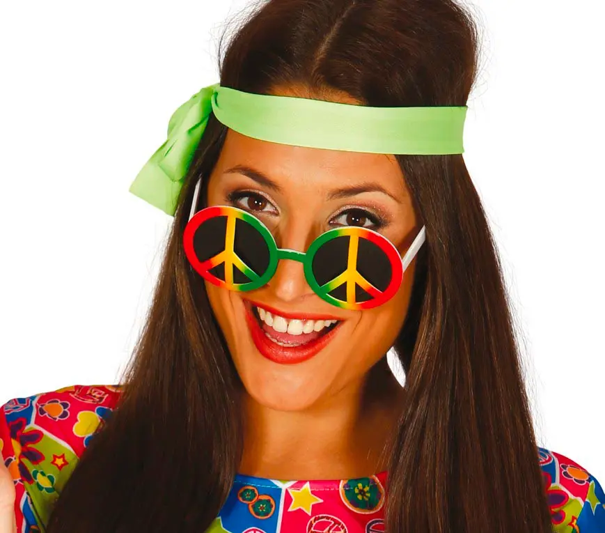 Flerfarvede hippiebriller