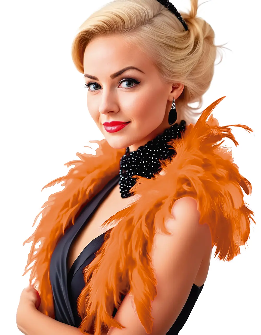 Boa med orange fjer (40 g)