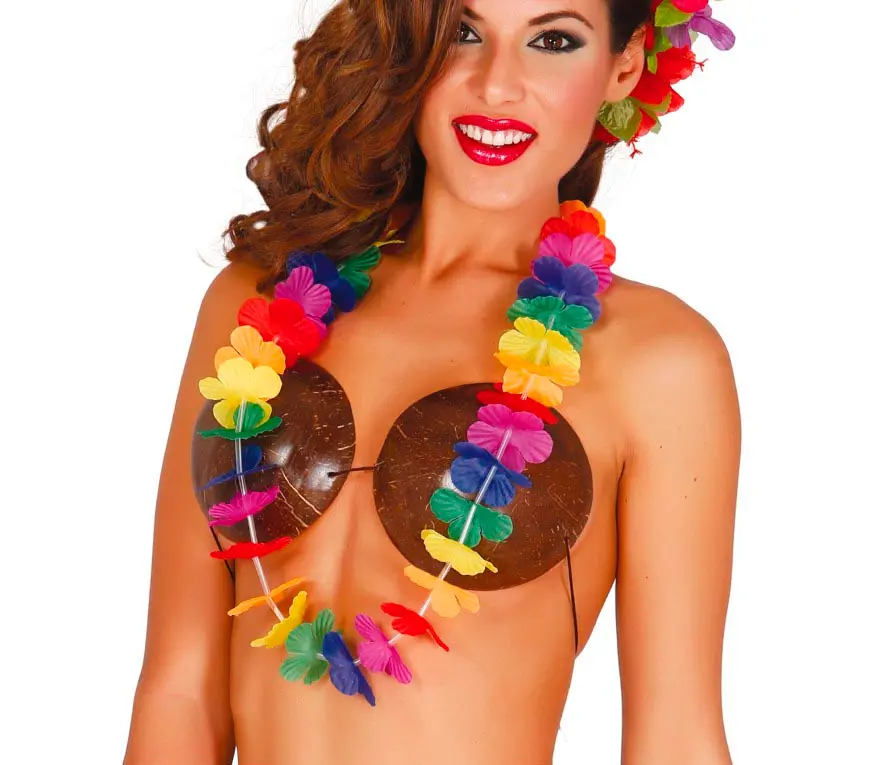 Flerfarvet hawaiihalskæde, ca. 22 cm