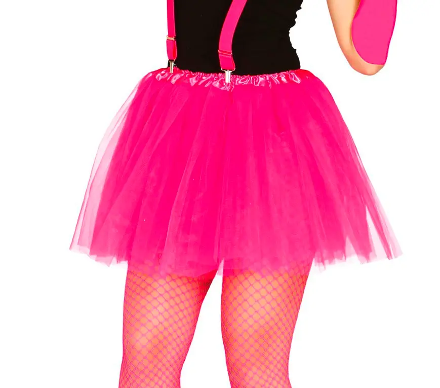 Neonfuchsia tutu til damer, 40 cm