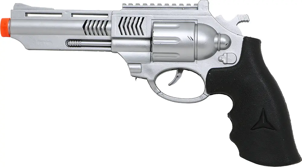 F.B.I.-pistol, sølv, 28 cm