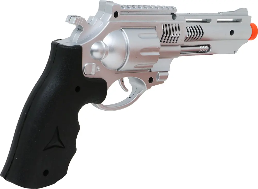 F.B.I.-pistol, sølv, 28 cm