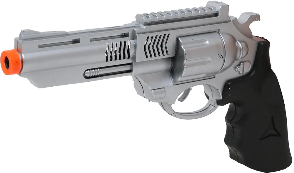 F.B.I.-pistol, sølv, 28 cm