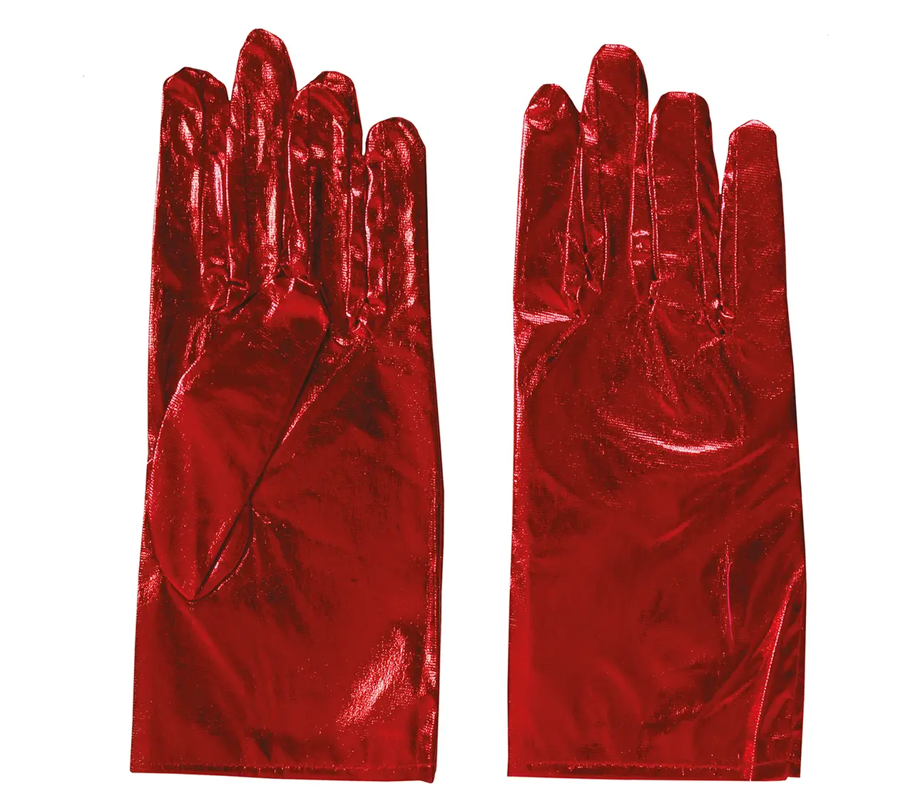 Metalliske handsker, 22 cm, rød