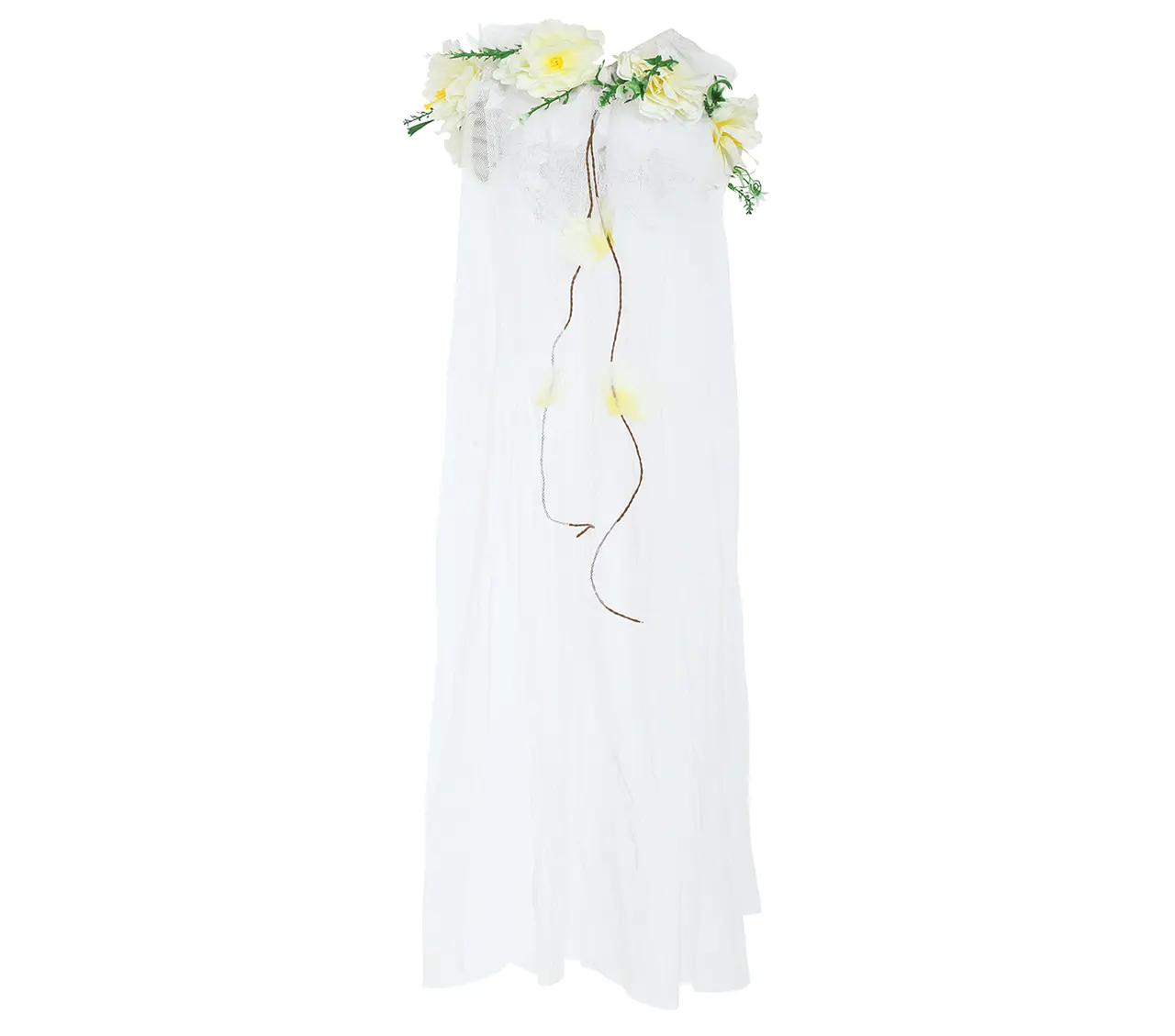 Tiara med blomster og slør