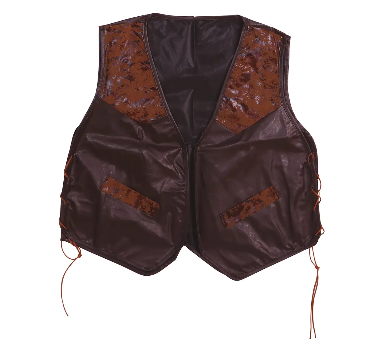 Brun vest i læderimitation