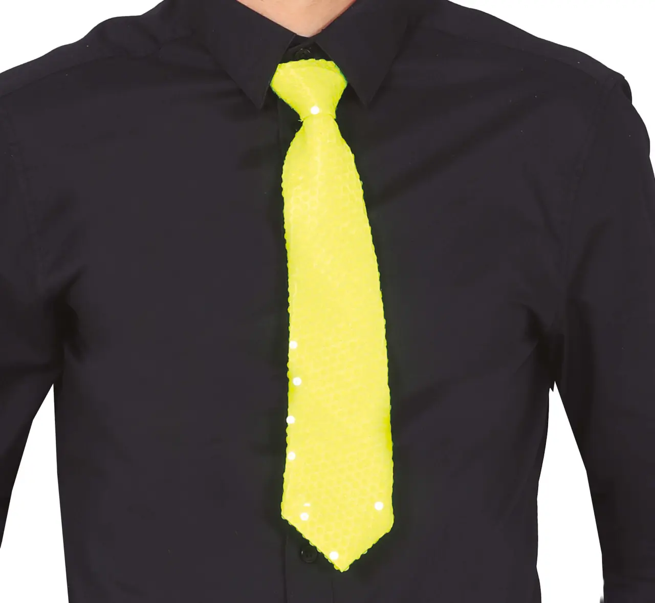 Neongult pailletslips 37 cm