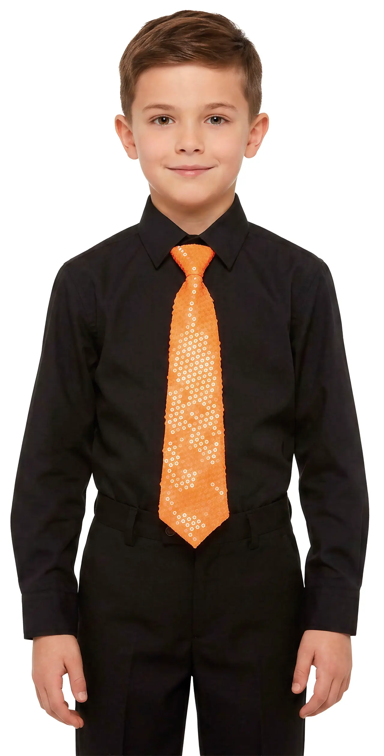 Neonorange pailletslips 37 cm