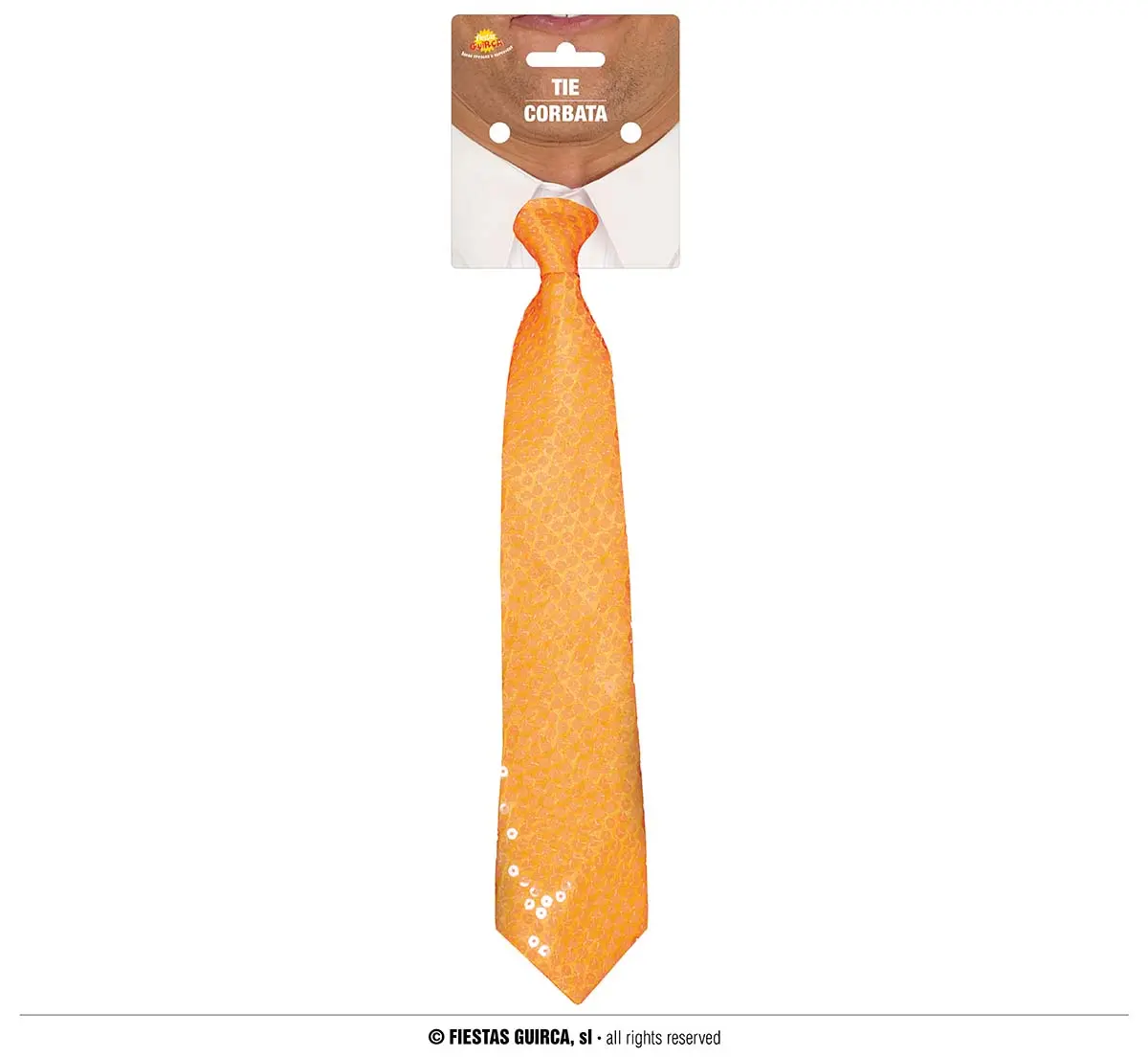 Neonorange pailletslips 37 cm
