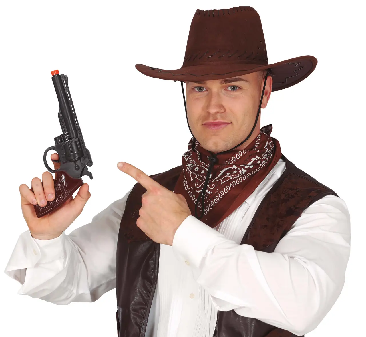Sort cowboypistol, 30 cm