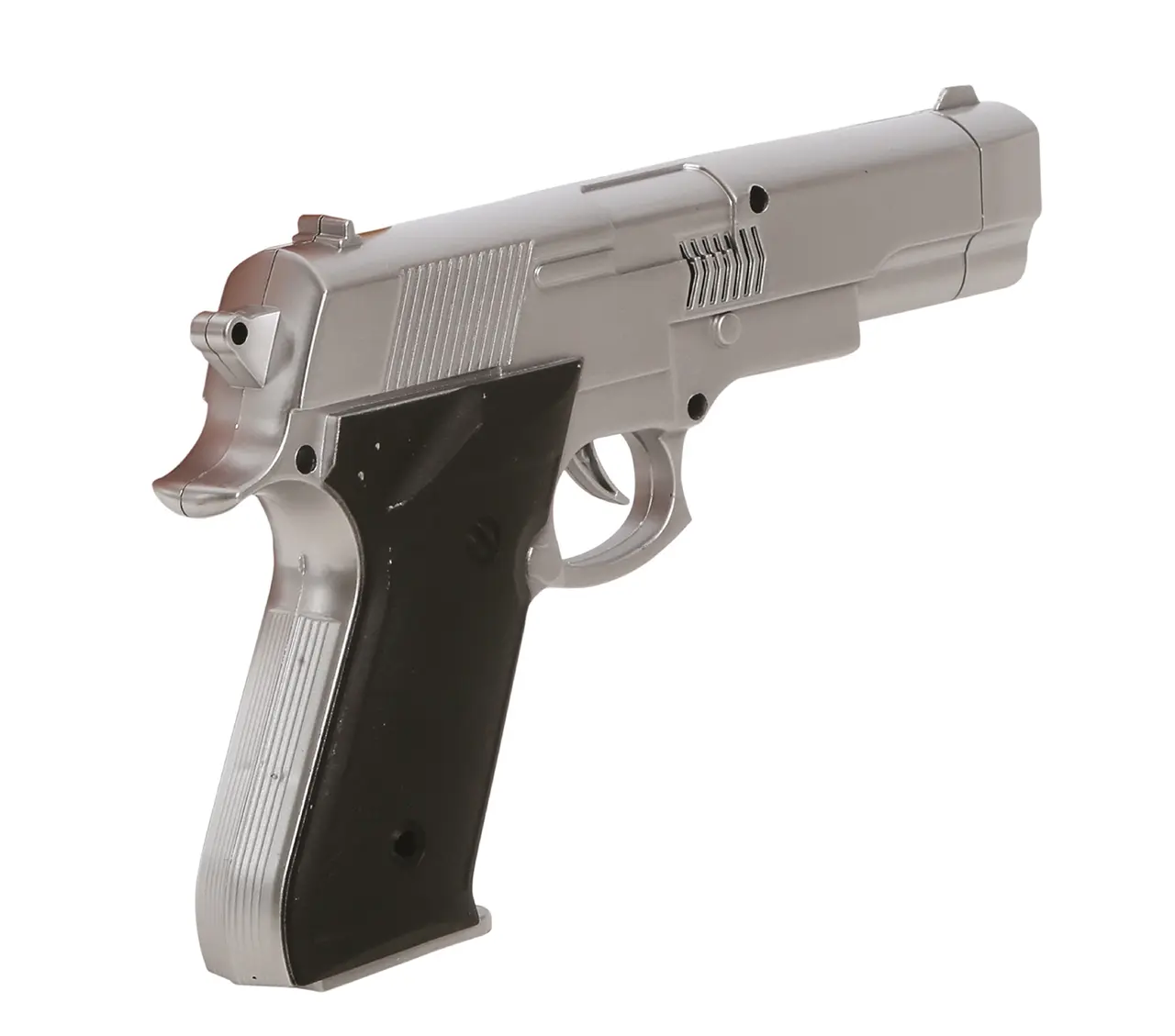 Sølvfarvet pistol 24 cm