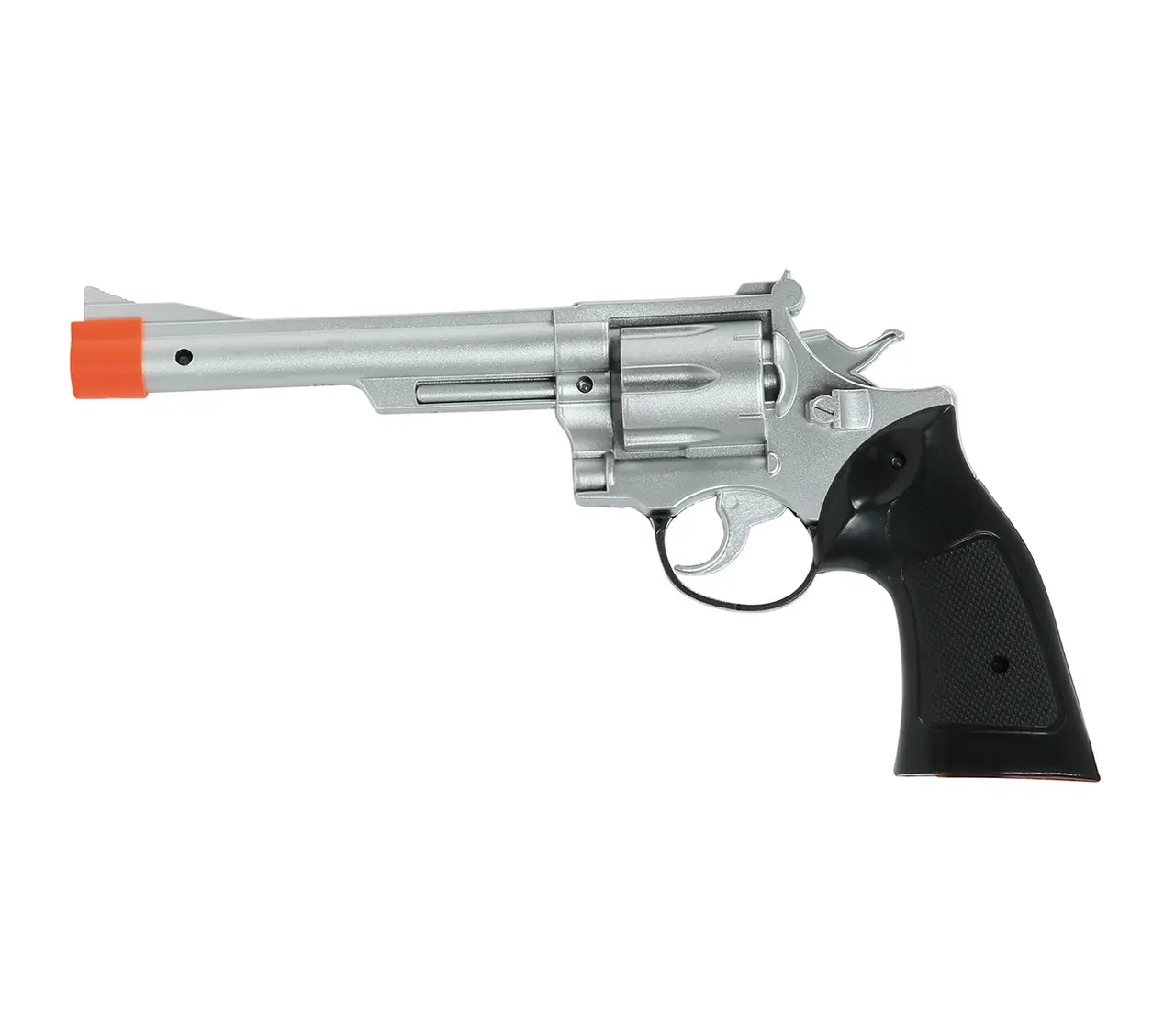 Sølvfarvet cowboypistol 32 cm