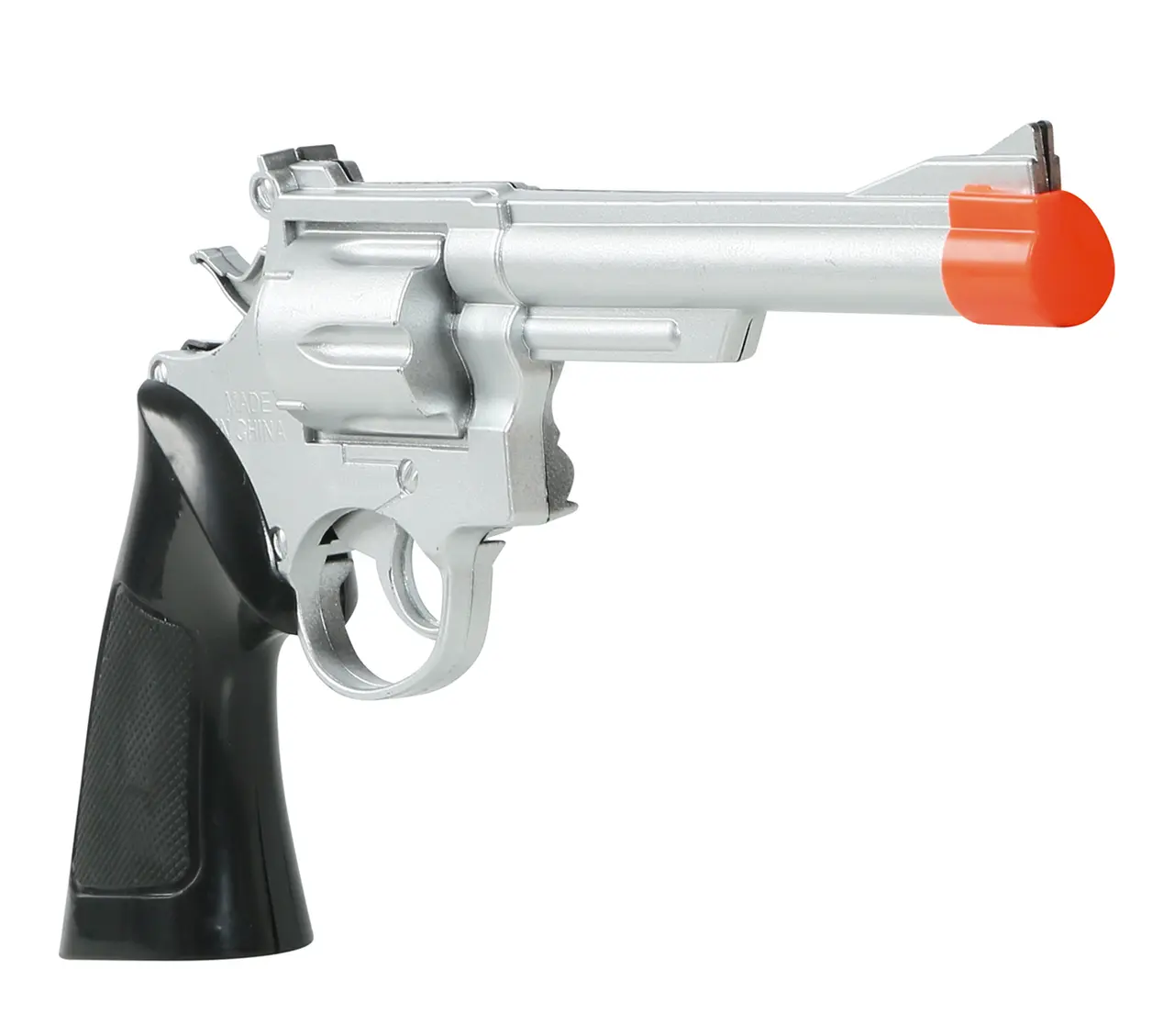 Sølvfarvet cowboypistol 32 cm