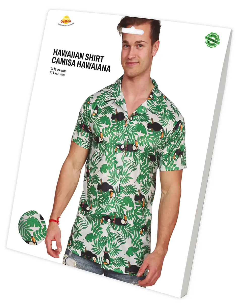 Hawaiiskjorte med palmer til herrer