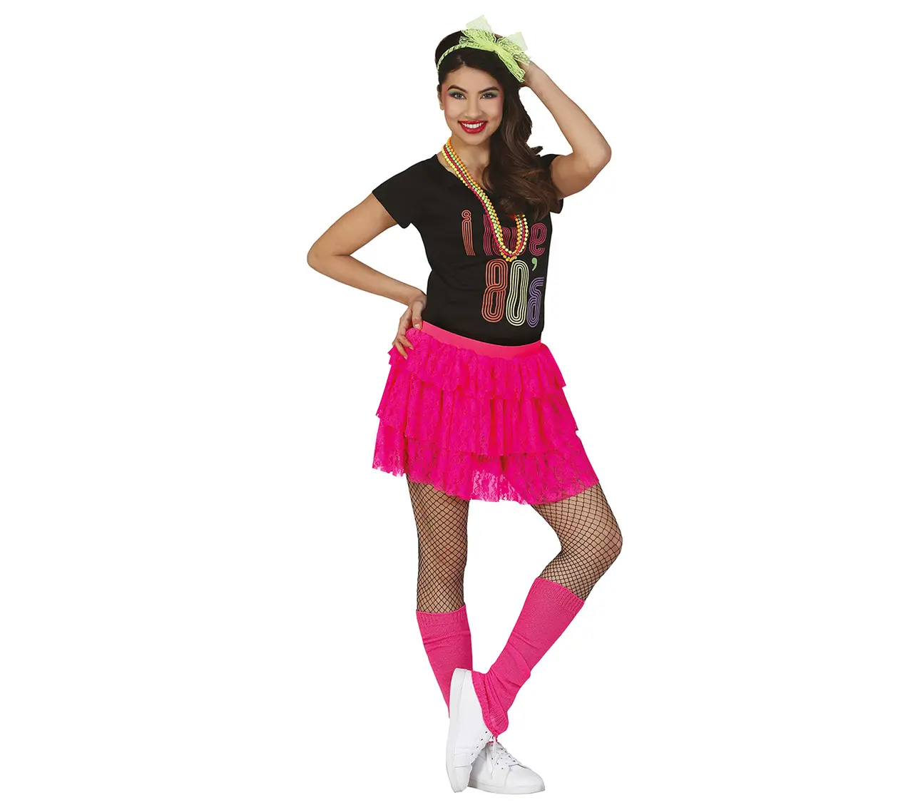 Neonpink 80'er-nederdel
