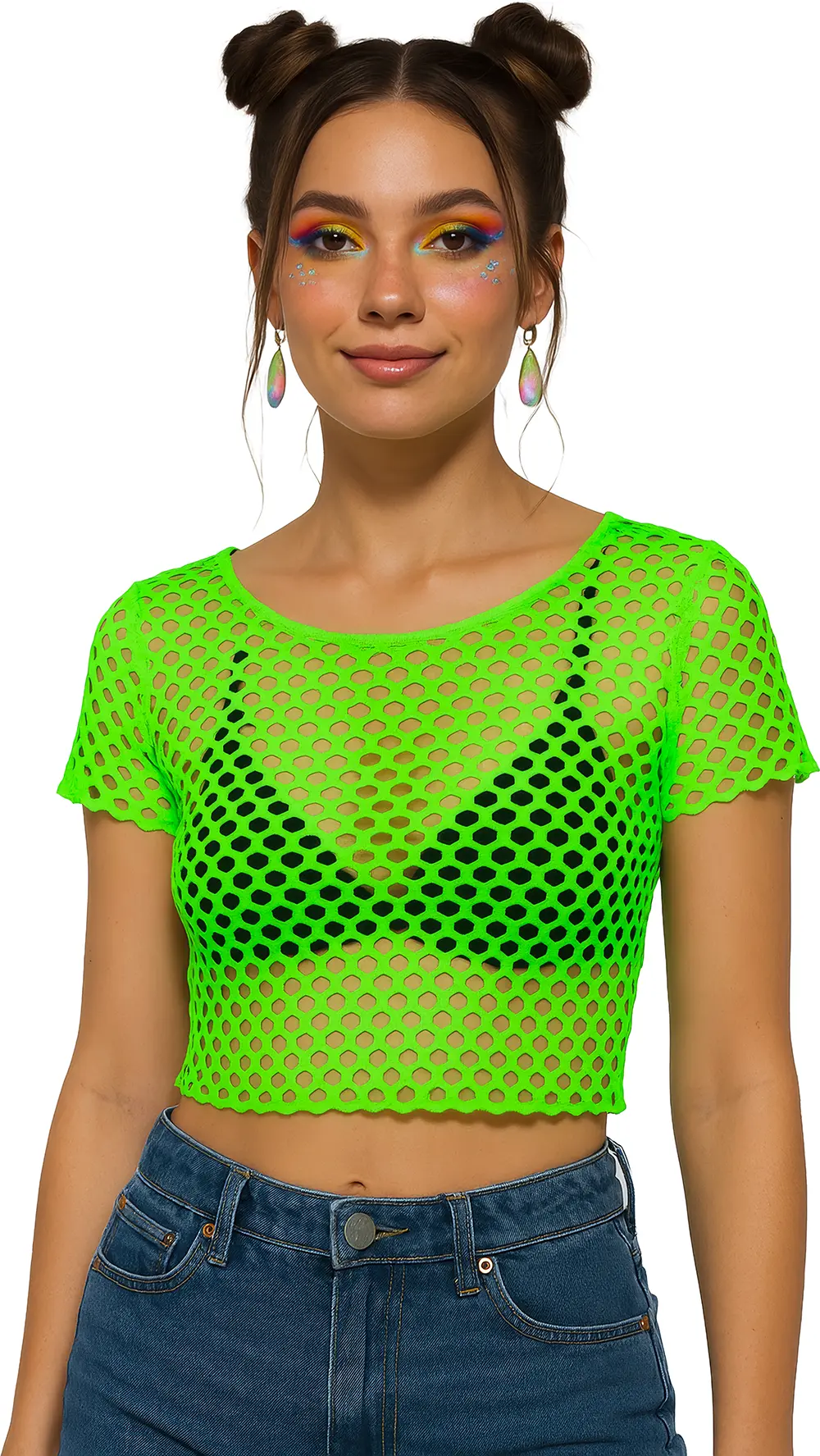 Neongrøn net-T-shirt