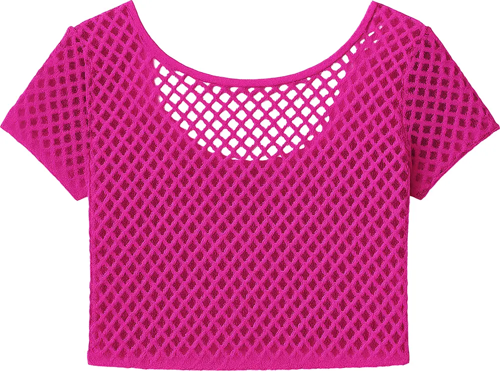 Neonpink net-T-shirt