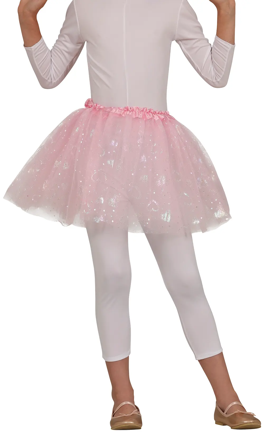 Lyserød tutu med hjerter 30 cm, til børn