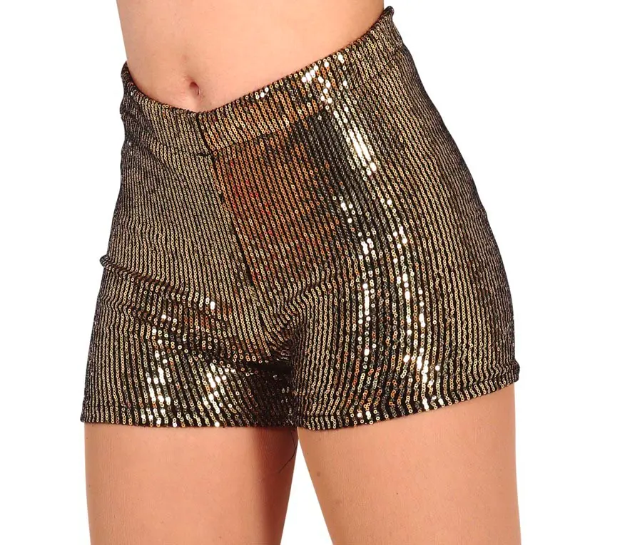 Guldfarvede pailletshorts 42-44