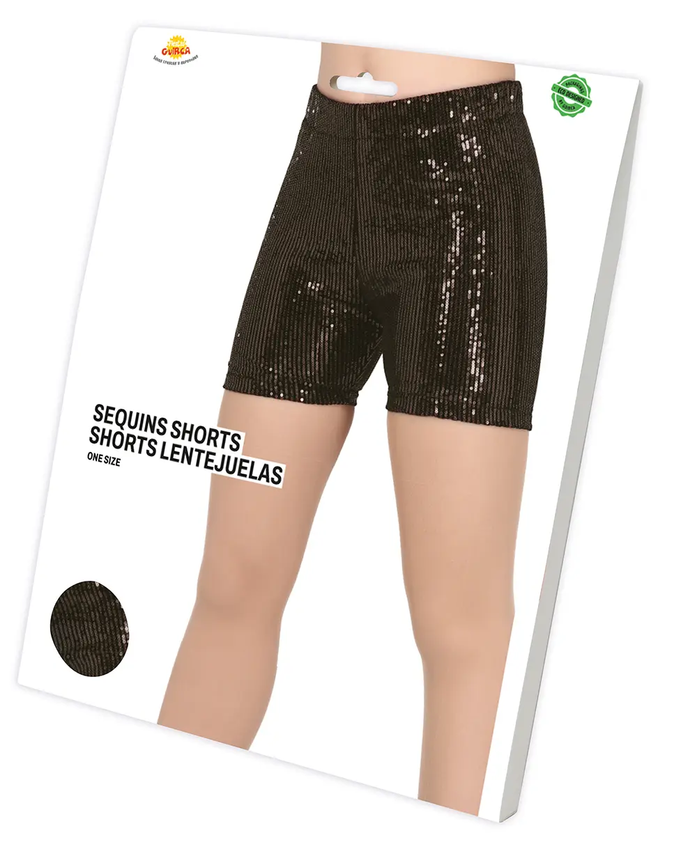 Sorte pailletshorts 42-44