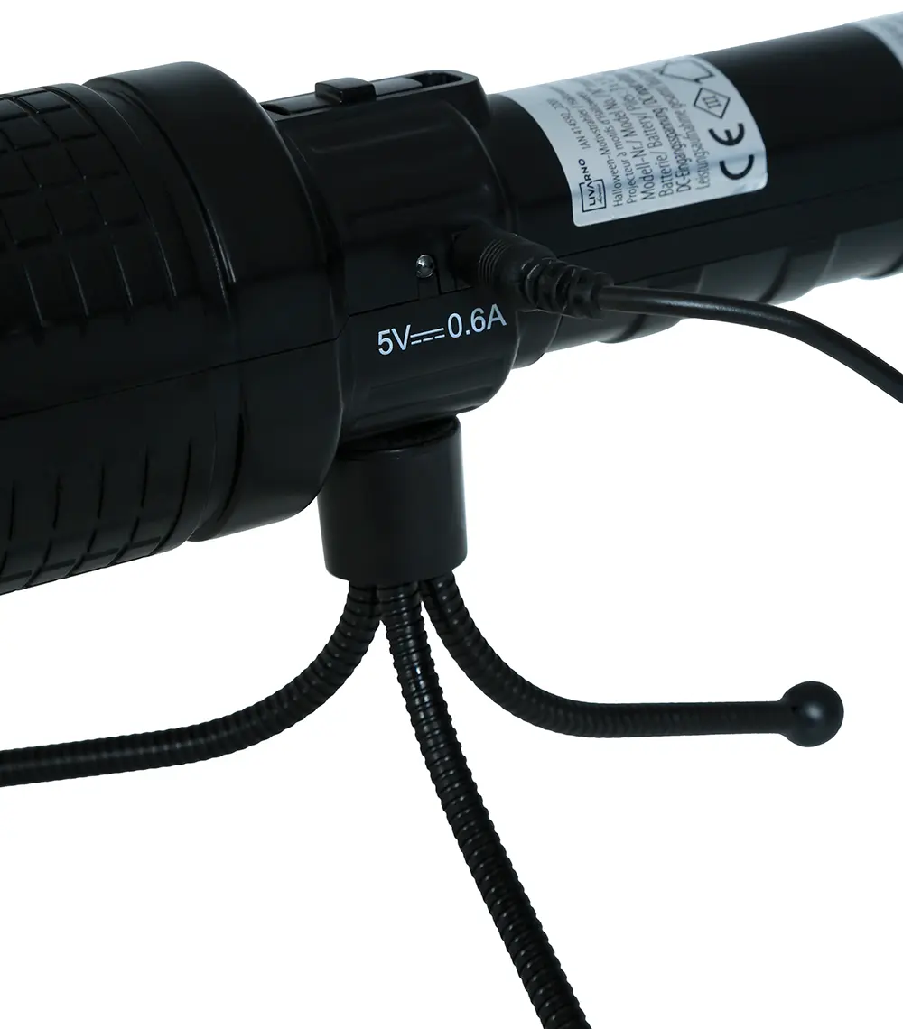 LED-projektor 22 cm med stativ, batteri/USB
