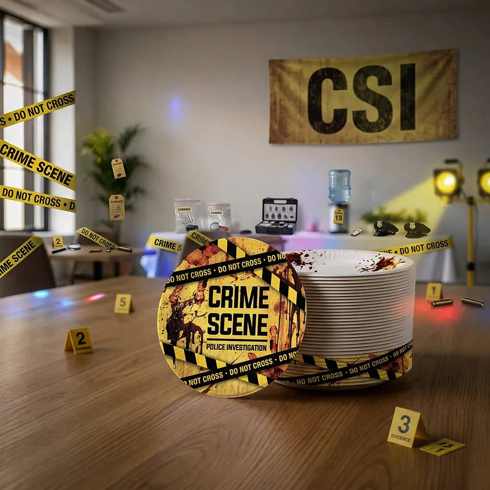Pose med 6 Crime Scene-tallerkener, 23 cm
