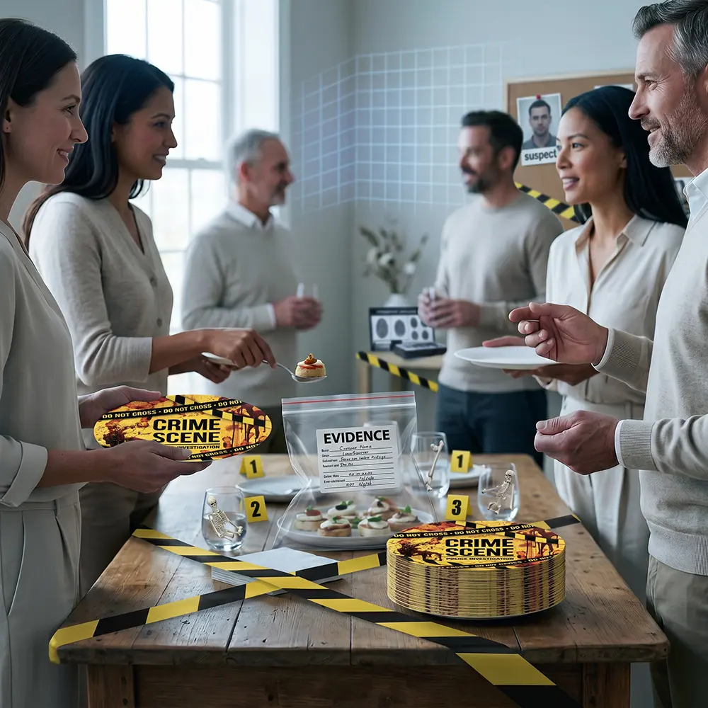 Pose med 6 Crime Scene-tallerkener, 23 cm
