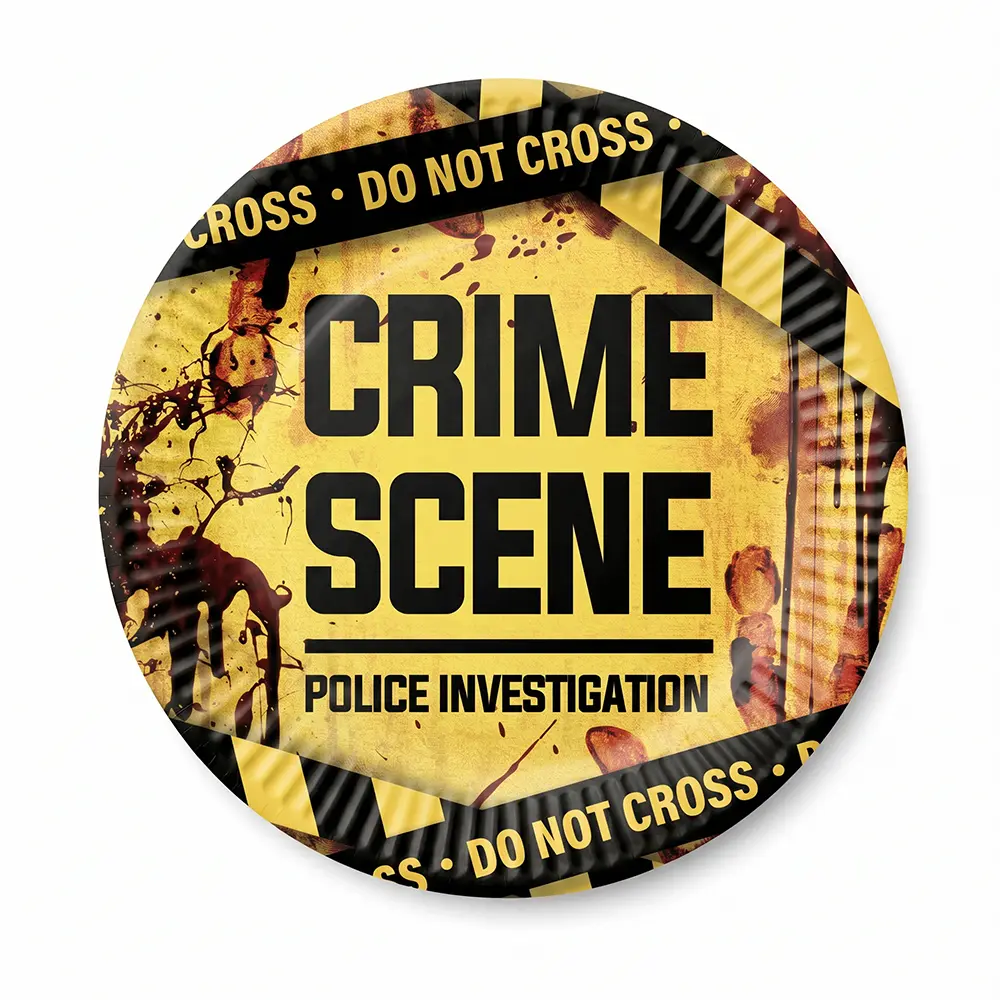 Pose med 6 Crime Scene-tallerkener, 23 cm
