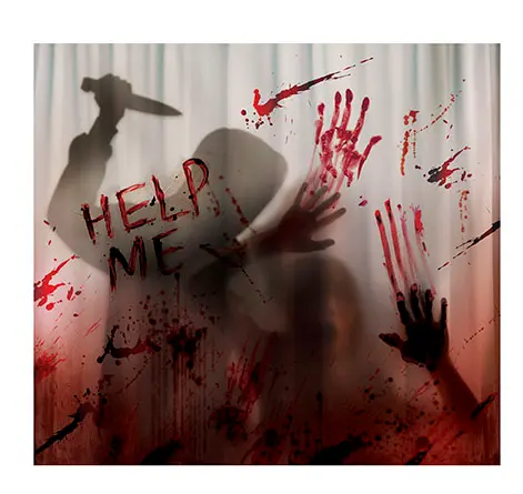 Badeforhæng med mordmotiv 200 × 180 cm