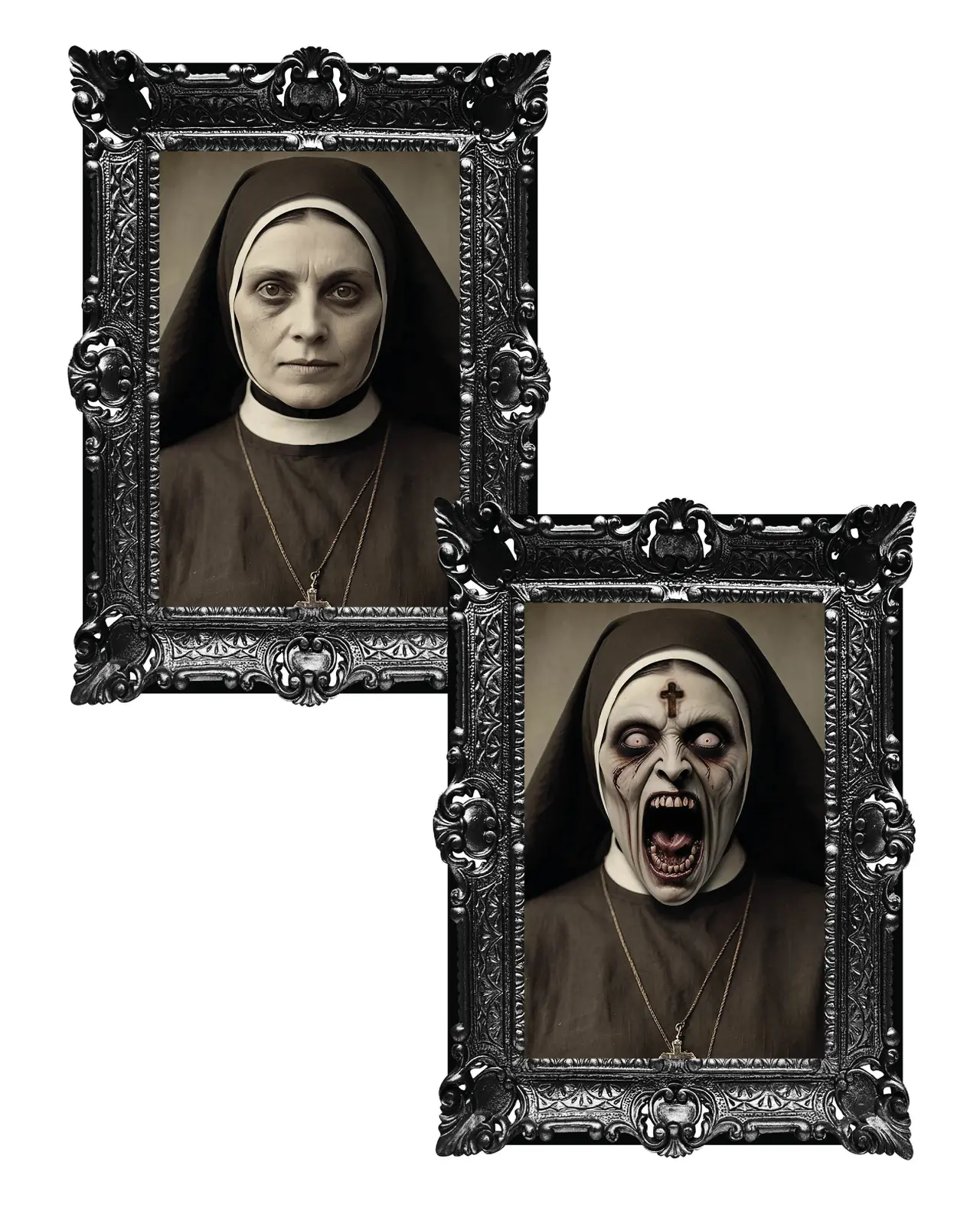 Billede med skræmmende nonne 60 × 40 cm, PVC