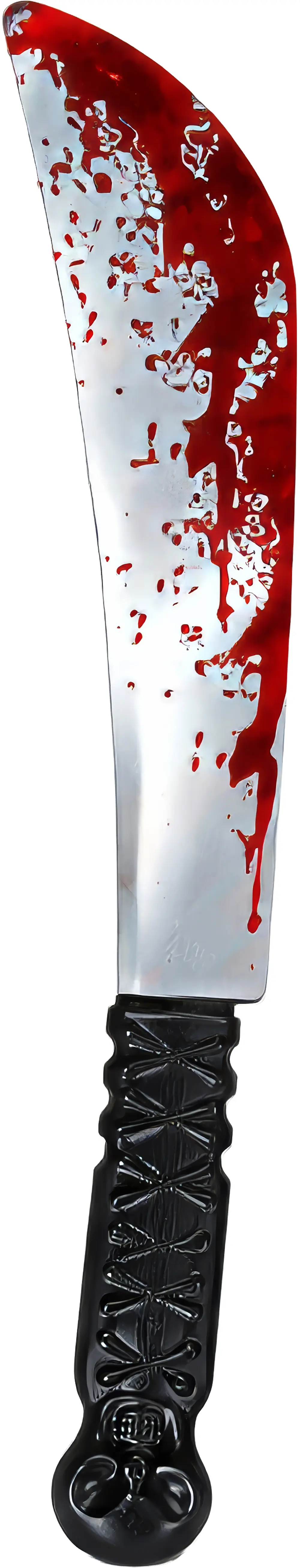 Machete med metaleffekt og blod 41 cm