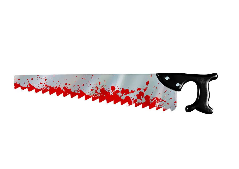 Sav med metaleffekt og blod, 50 cm