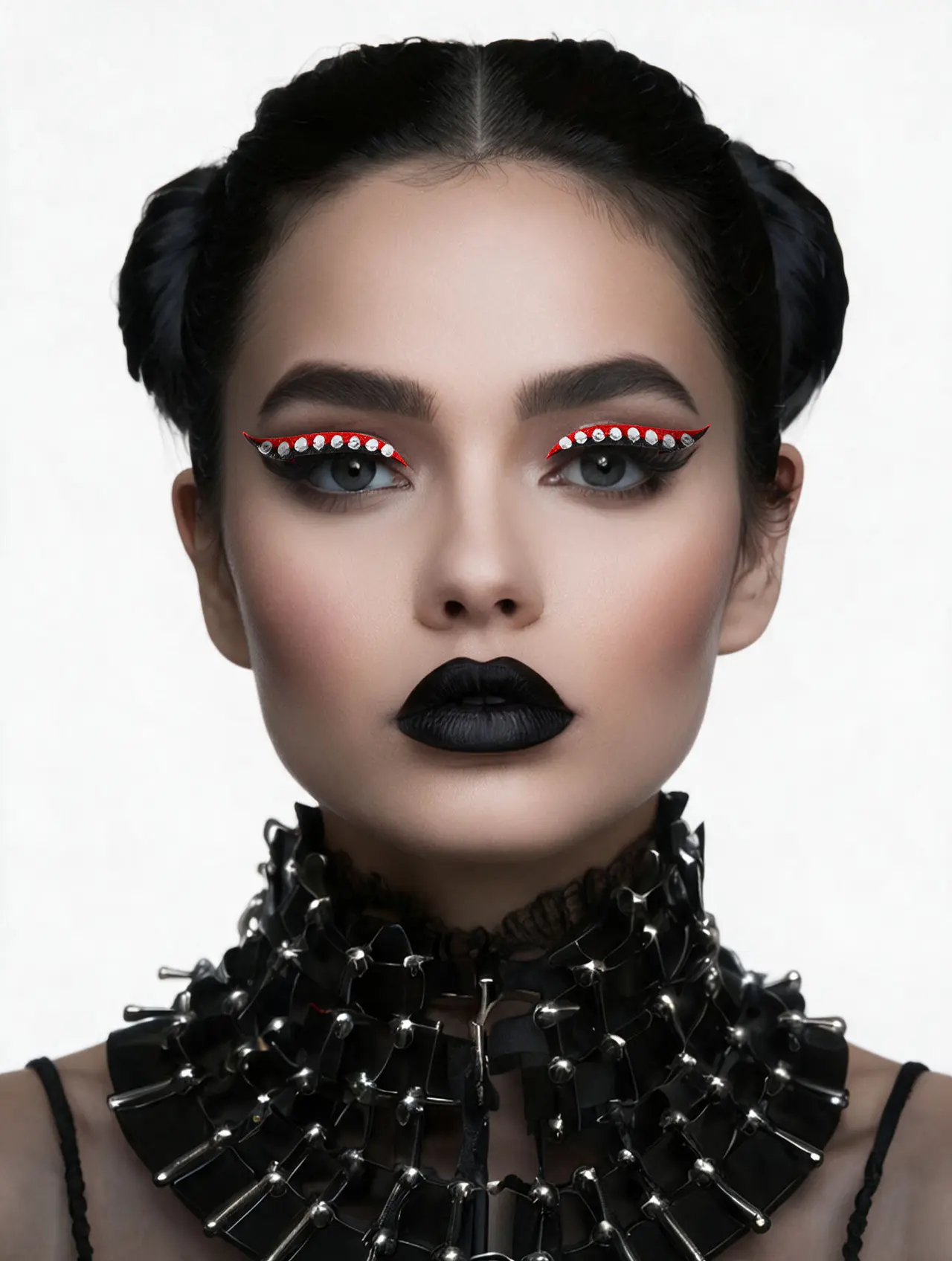 Ansigtssmykker, eyeliner, rød