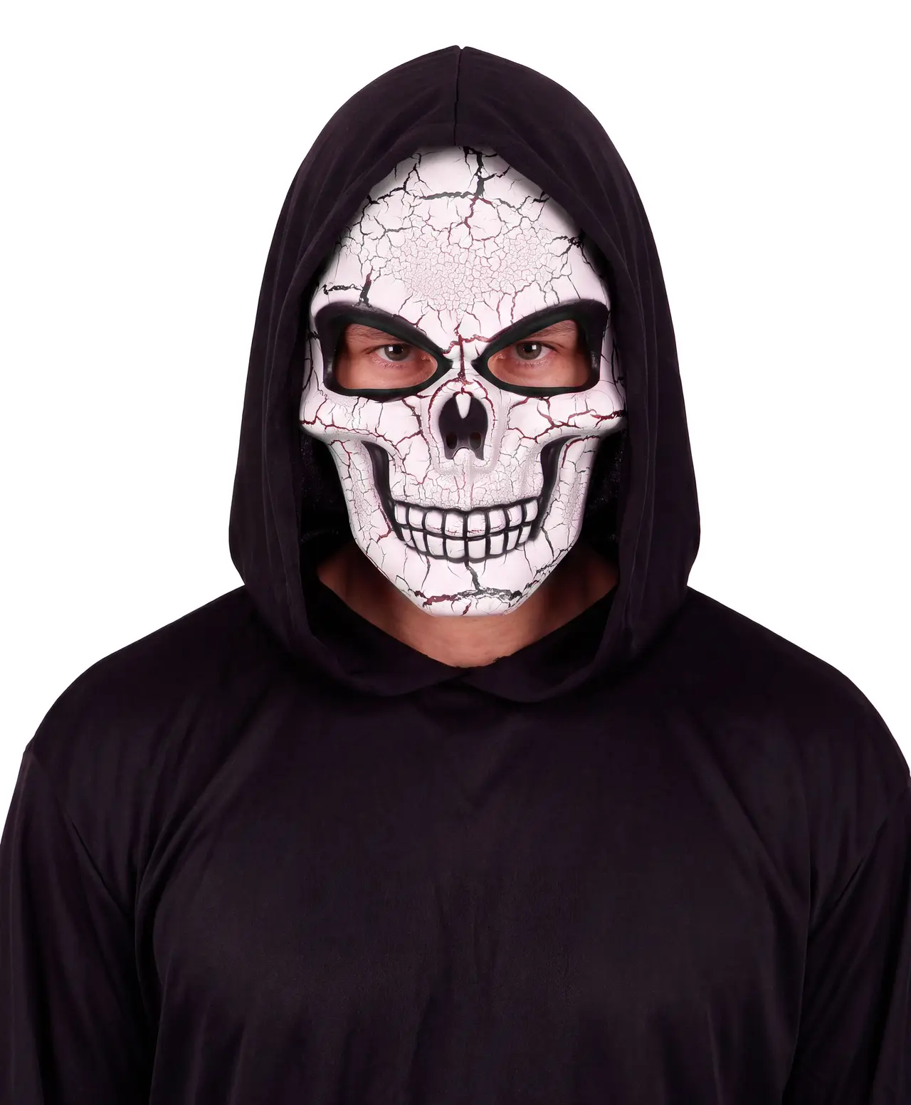 Kraniemaske, PVC, hvid og rød