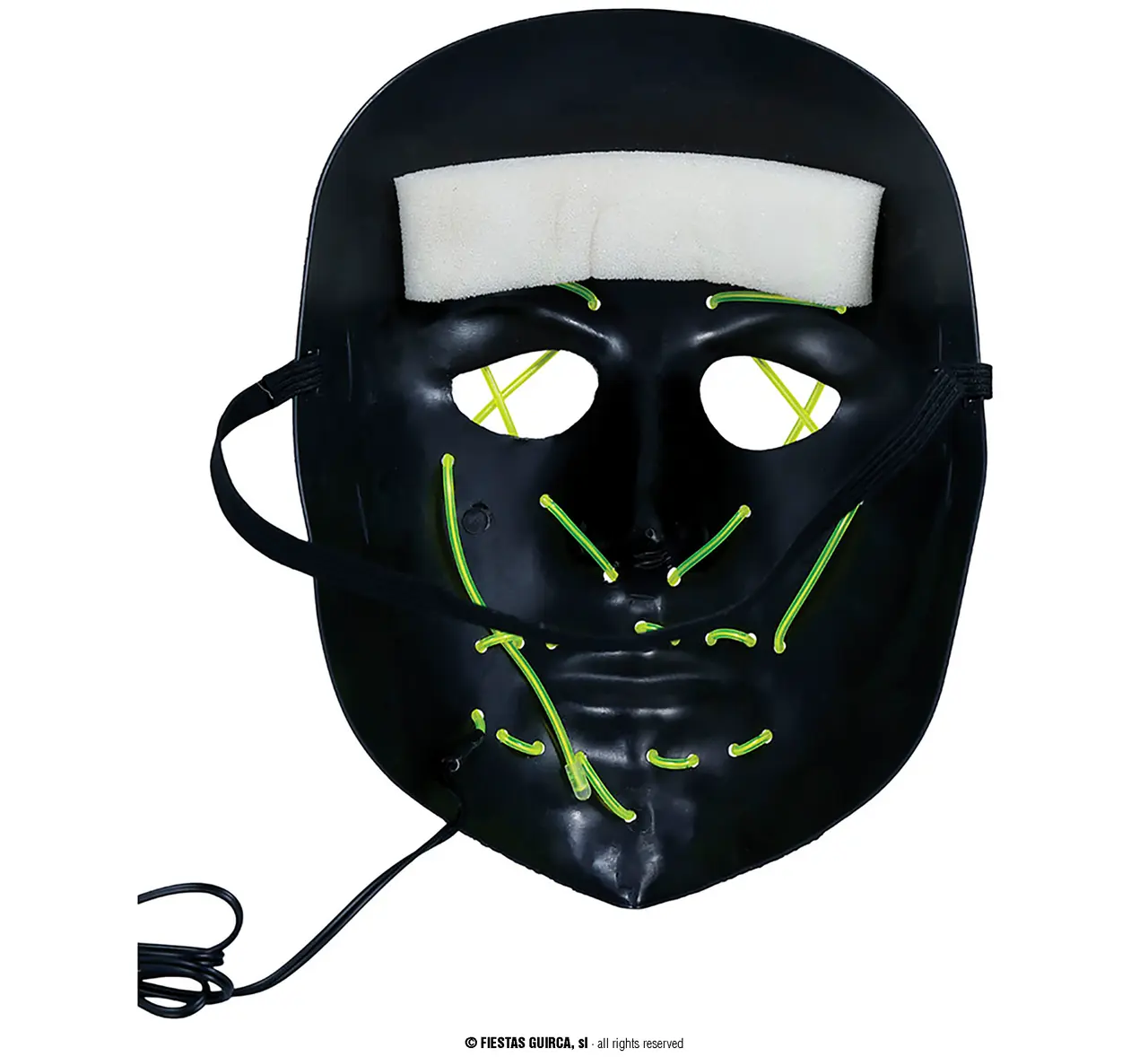 Sort maske med lys, PVC