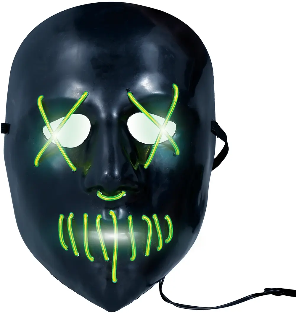 Sort maske med lys, PVC