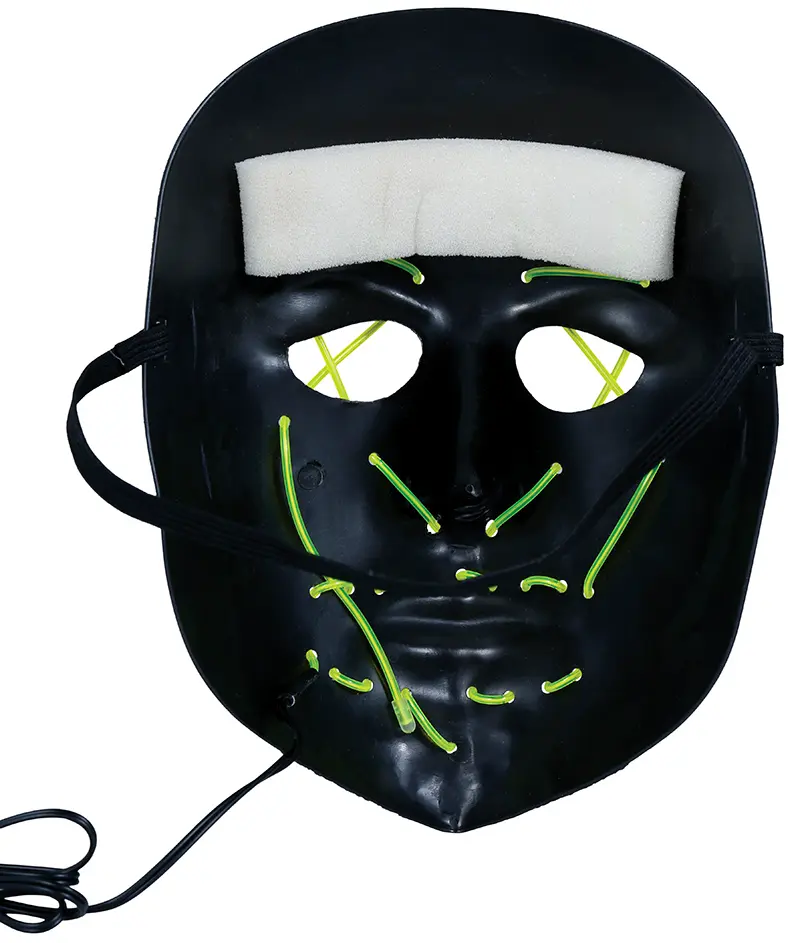 Sort maske med lys, PVC