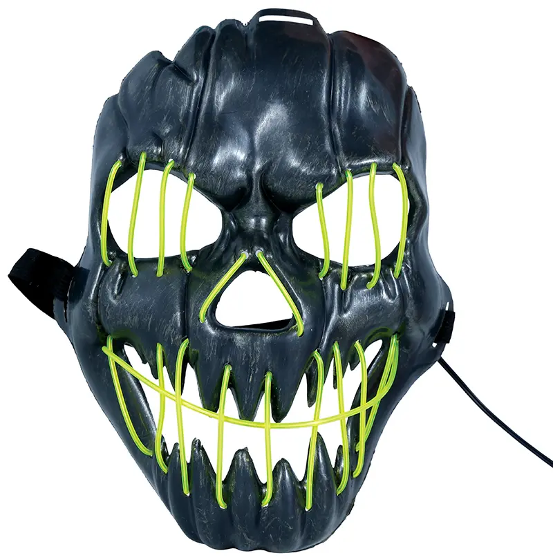 Sort smilende maske med lys, PVC
