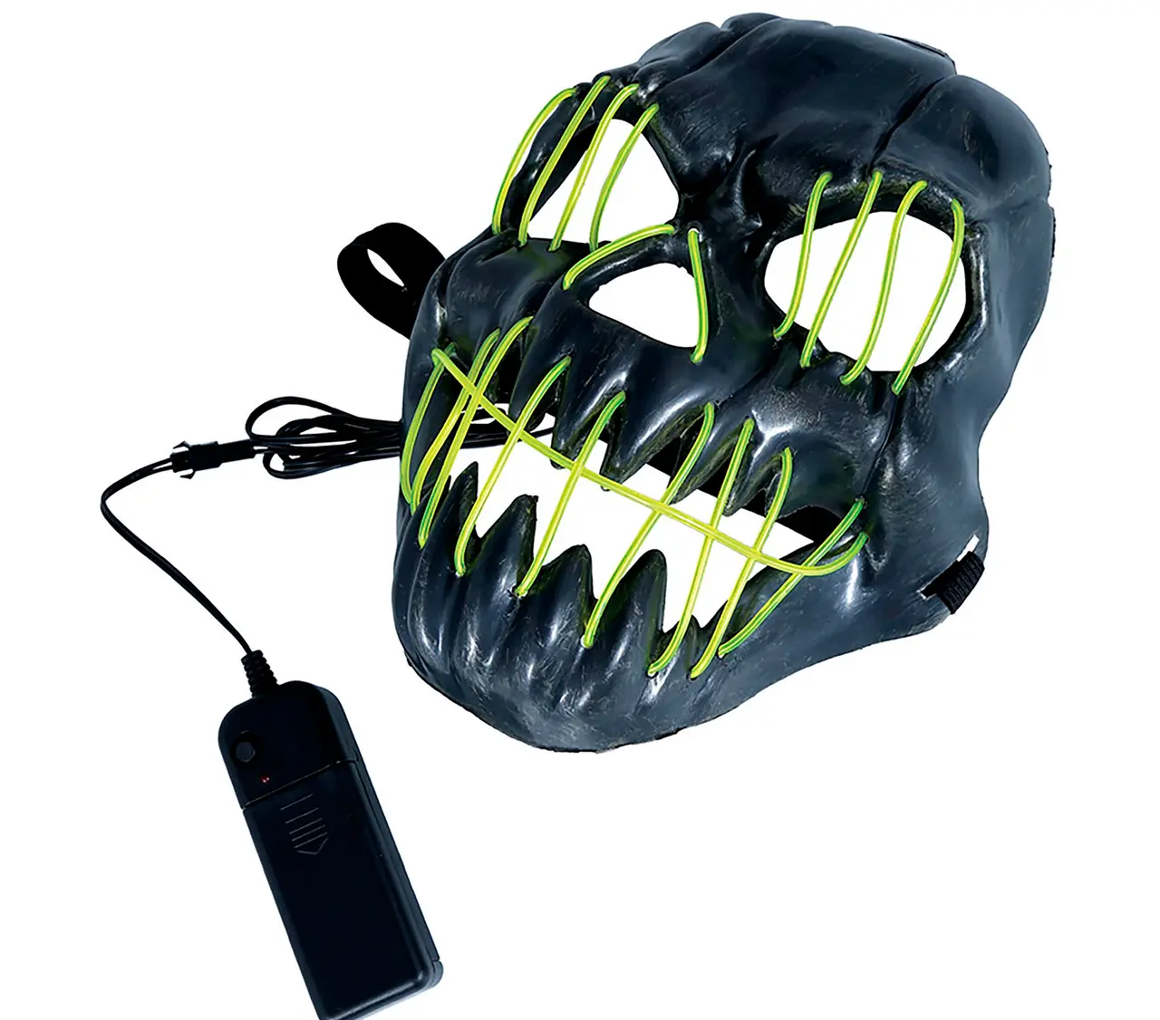 Sort smilende maske med lys, PVC